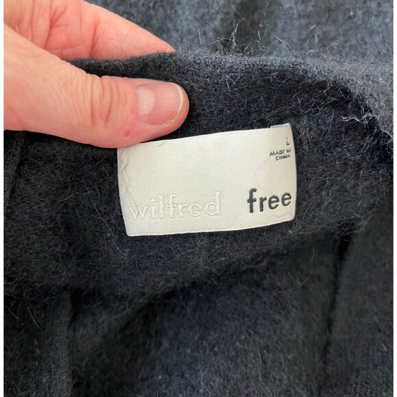 Wilfred Free Alpaca Wool Blend Longline Cardigan Black Oversized Cozy Fall Layer - Picture 5 of 13